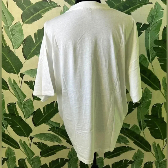 ASOS White High Neck Rise Up Floral Graphic Tee Size M - Picture 4 of 5